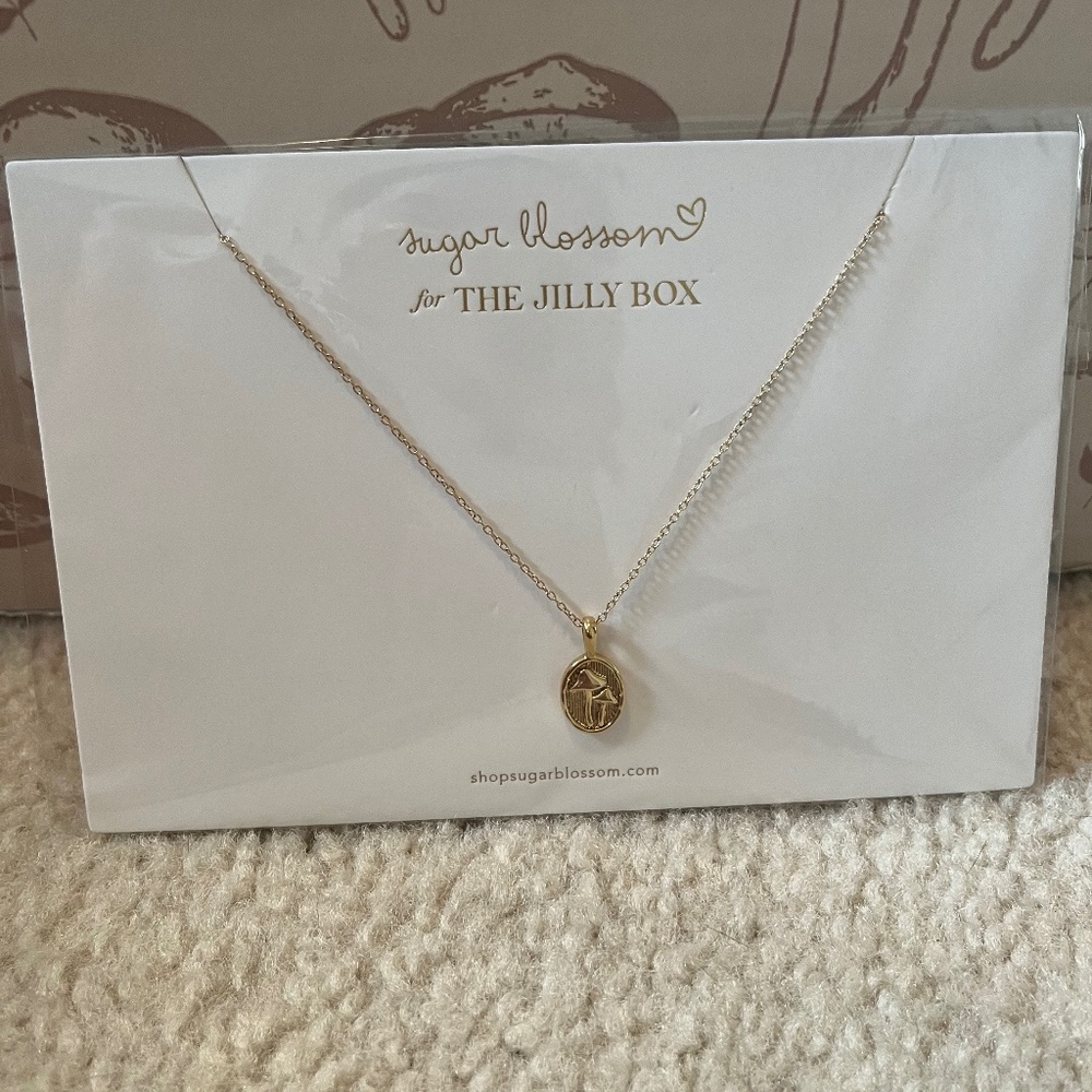 Beautiful gold mushroom Sugar Blossom necklace